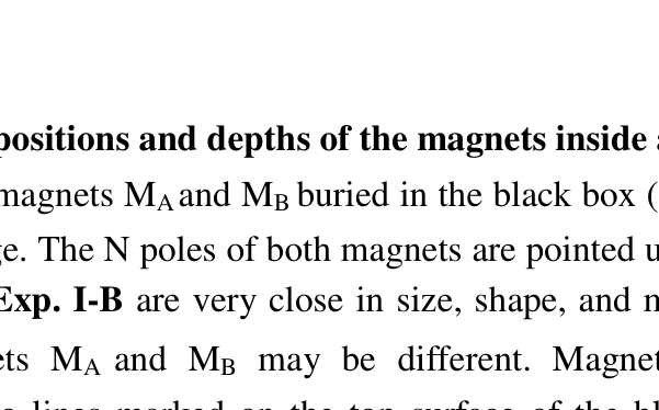 Fig. I-C-1. Magnet M_A is located beneath the intersection of the two lines.
